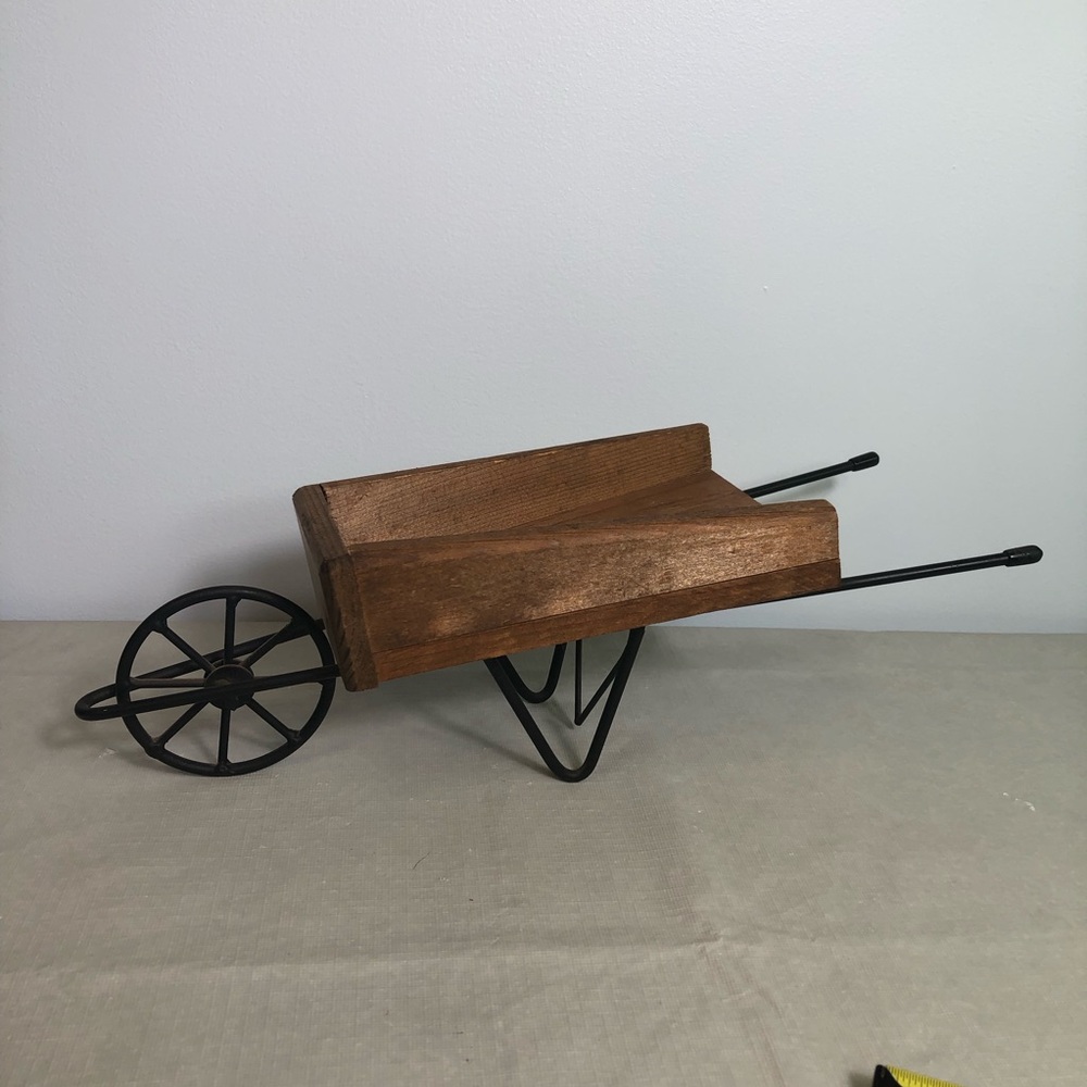 Rustic Wooden Wheelbarrow Decor